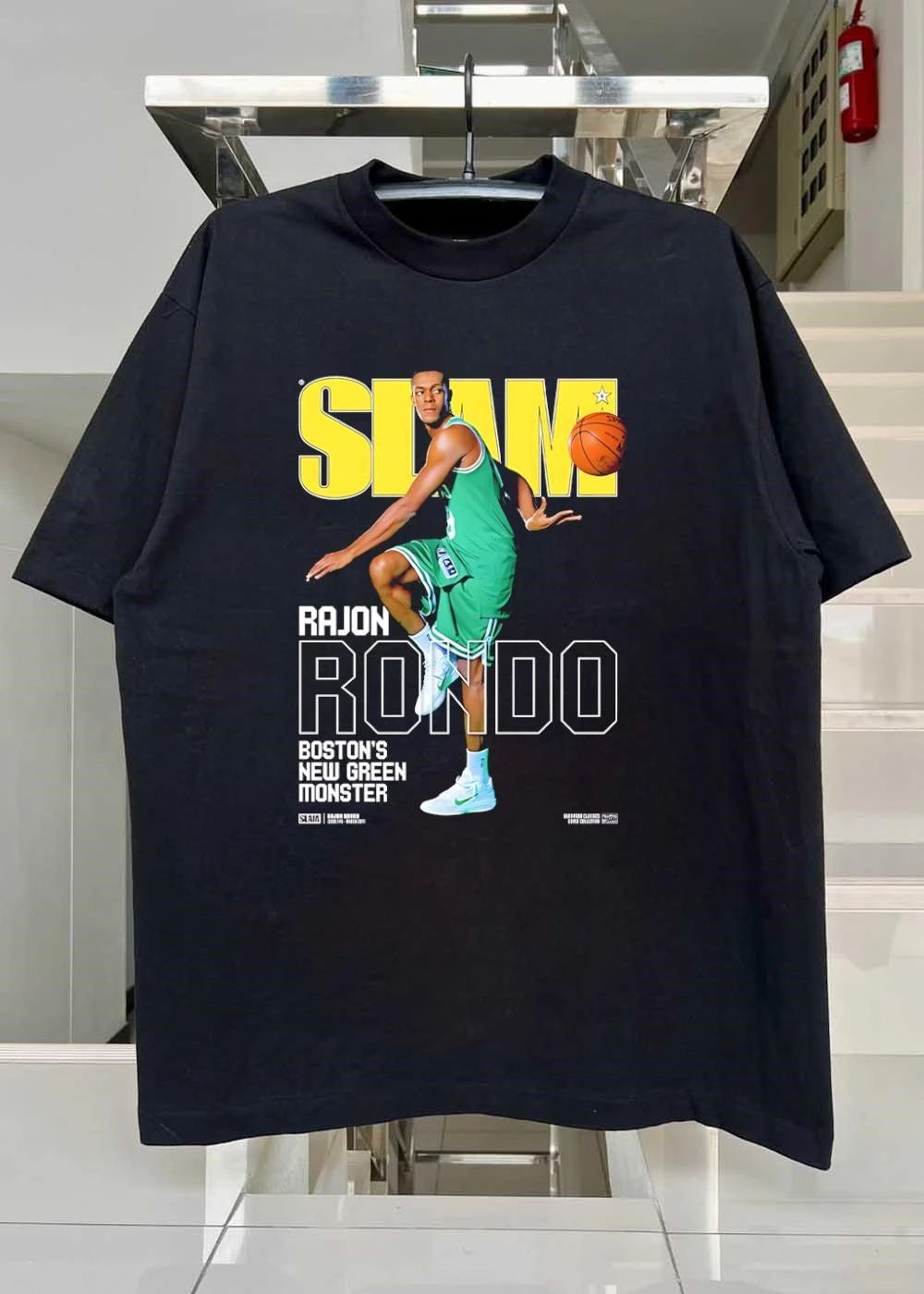 Slam Magazine Cover Rajon Rondo Boston New Green Monster shirt