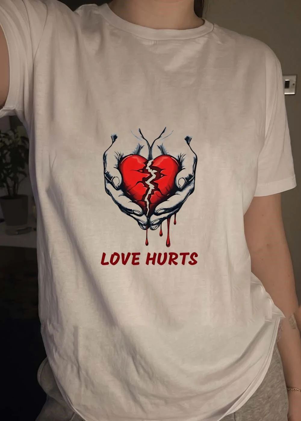 Love Hurts Bleeding Broken Heart shirt