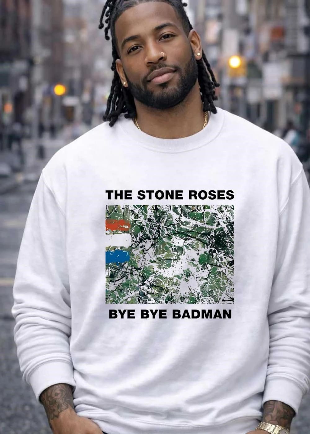 The Stone Roses Bye Bye Badman Single Cover Art Madchester Icon Abstract Paint Splatter French Flag Protest Music Timeless Classic 2026 Shirt