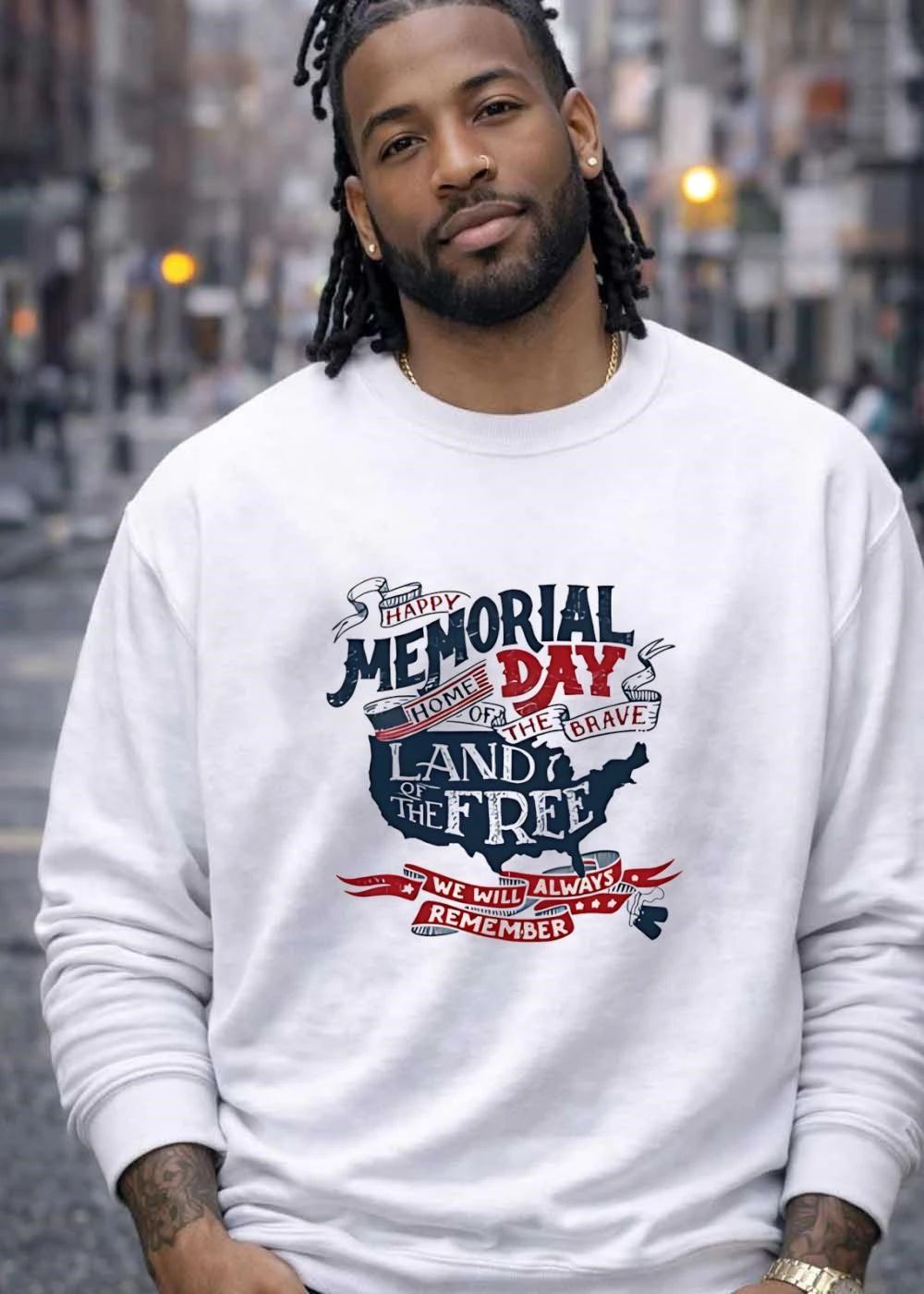 Happy Memorial Day USA Map Home Of The Brave Land Of The Free We Will Always Remember T-Shirt