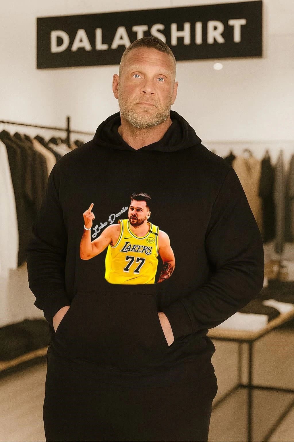 Luka Doncic Lakers 77 Middle Finger Gesture shirt