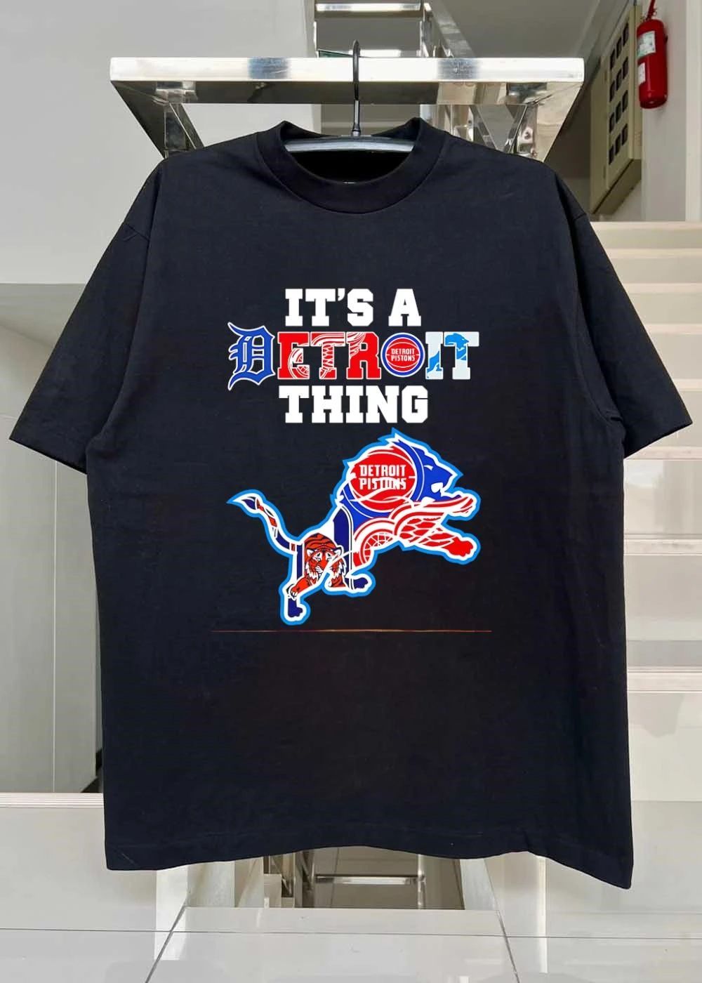 It’s A Detroit Thing Detroit Tigers Lions Pistons Red Wings Logo T-Shirt