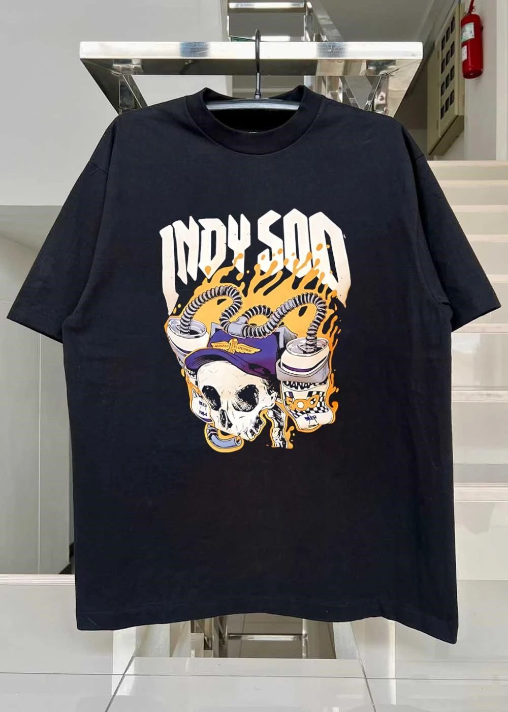 Indy 500 Skull Wearing Cap Drinking Beer shirt