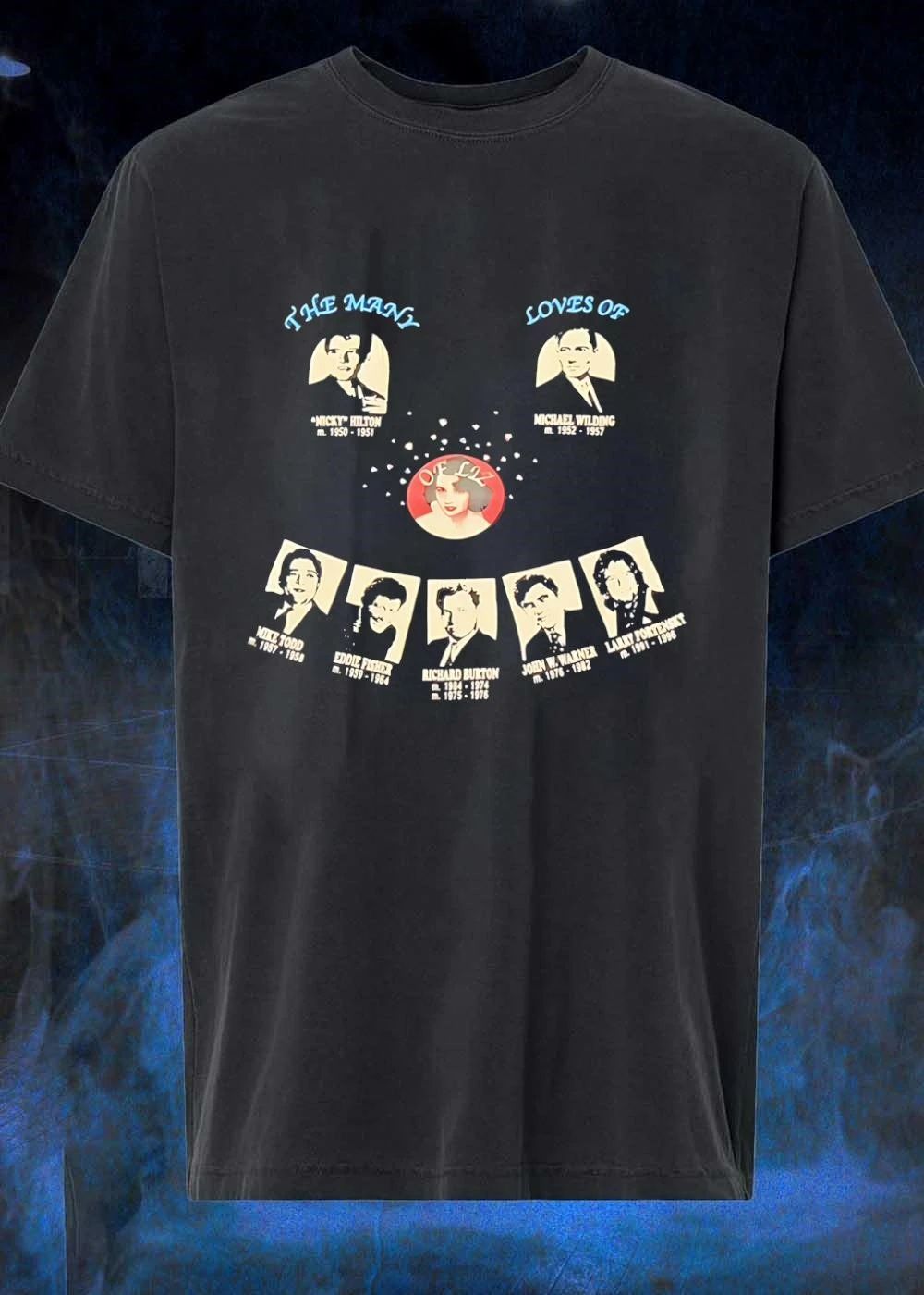 The Many Loves Of Liz Elizabeth Taylor Husbands T-Shirt