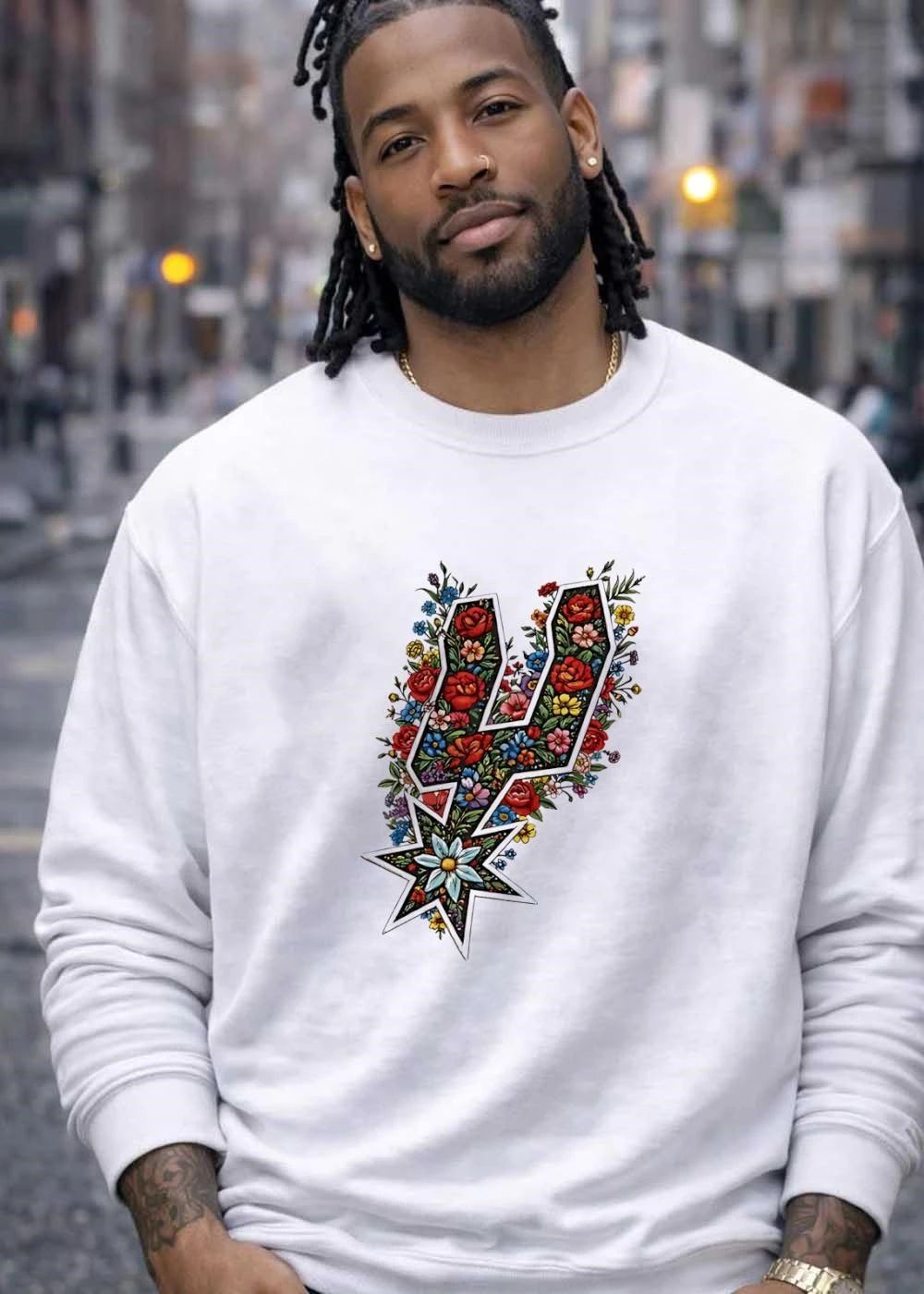 San Antonio Spurs Floral Spur Logo Rose Garden shirt