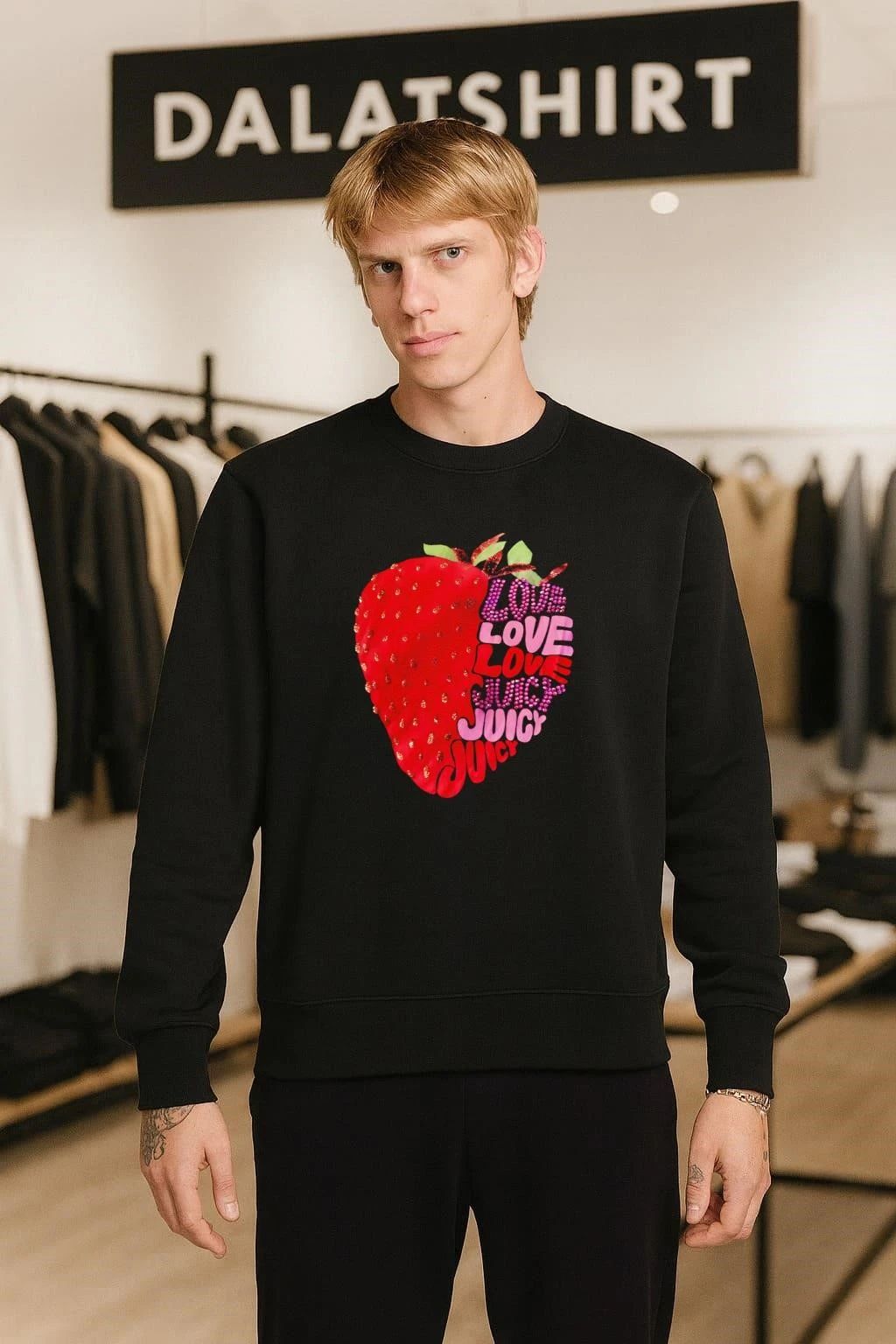 Love Love Love Juicy Juicy Juicy Strawberry Graphic shirt
