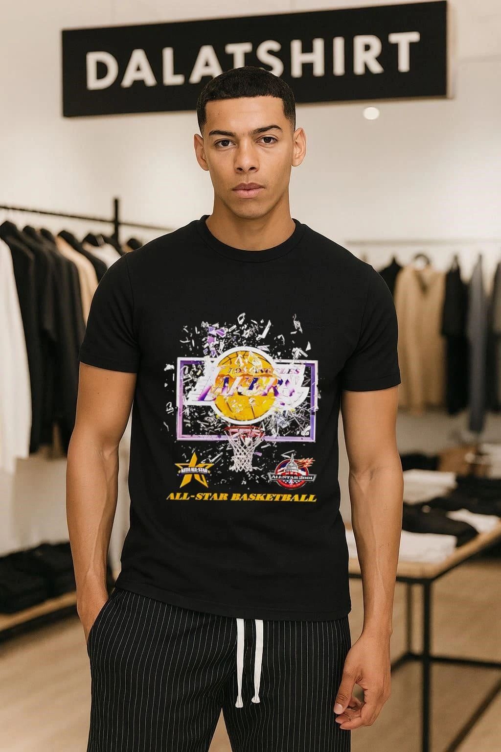 Los Angeles Lakers Basketball Kith All-Star 2001 Broken Glass shirt
