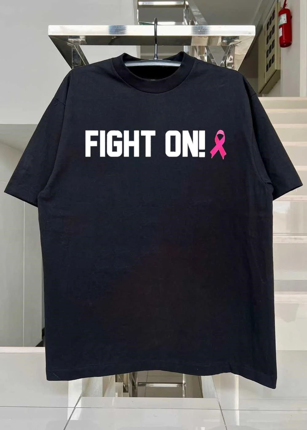 Sam Riegel fight on cancer awareness shirt