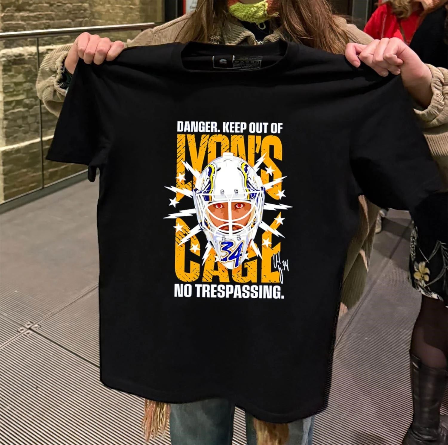 Danger Keep Out Of Lyon’s Cage No Trespassing Hockey shirt