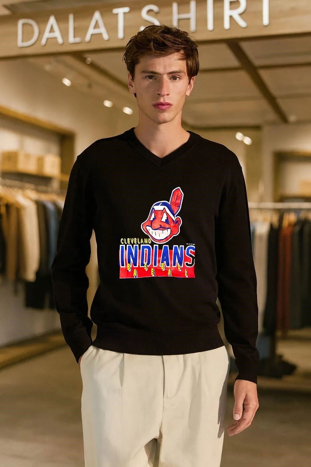 Cleveland Indians Baseball Chief Wahoo Vintage Logo Sportswear shirt