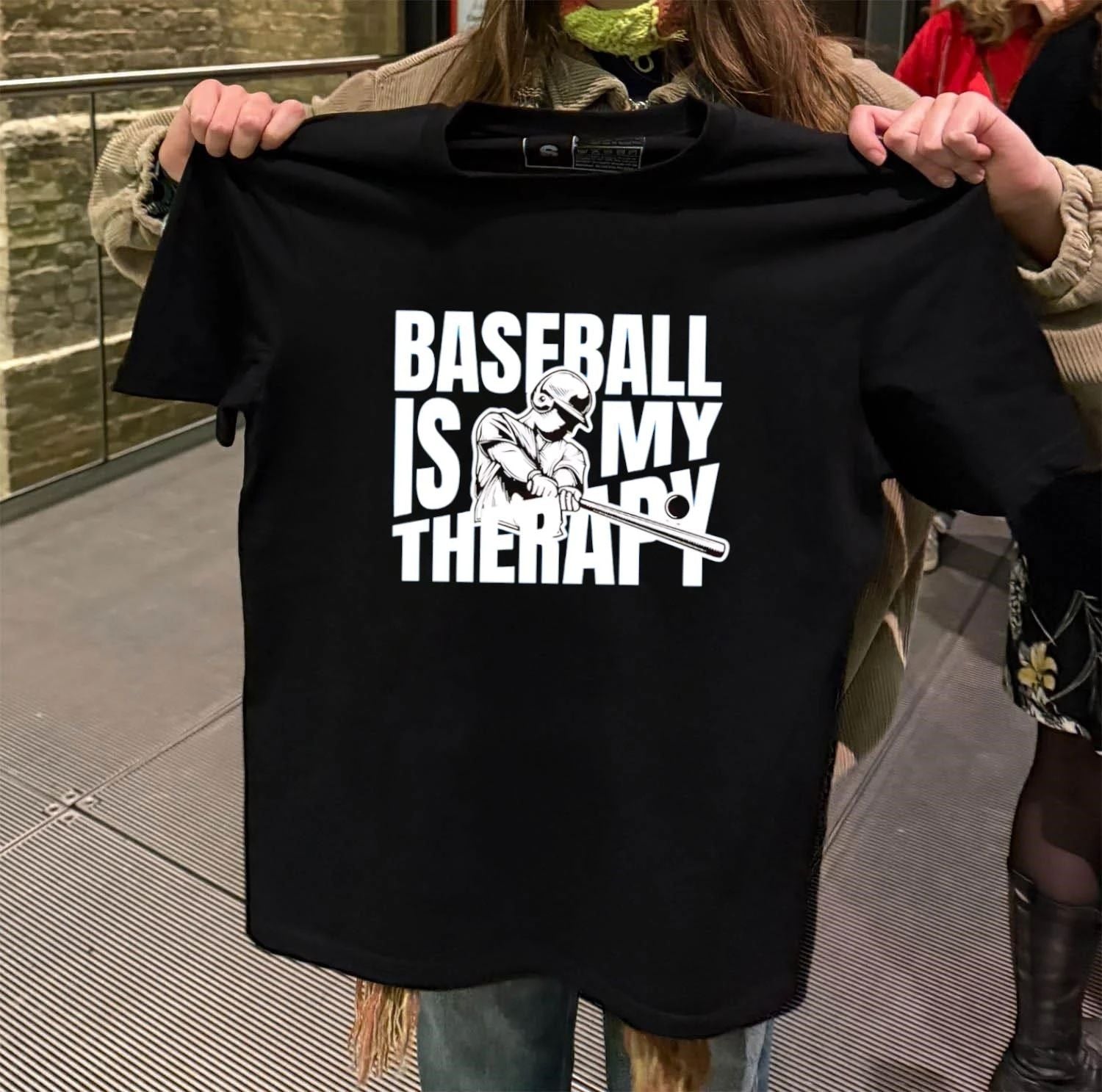Baseball Is My Therapy Player Hitting Ball shirt