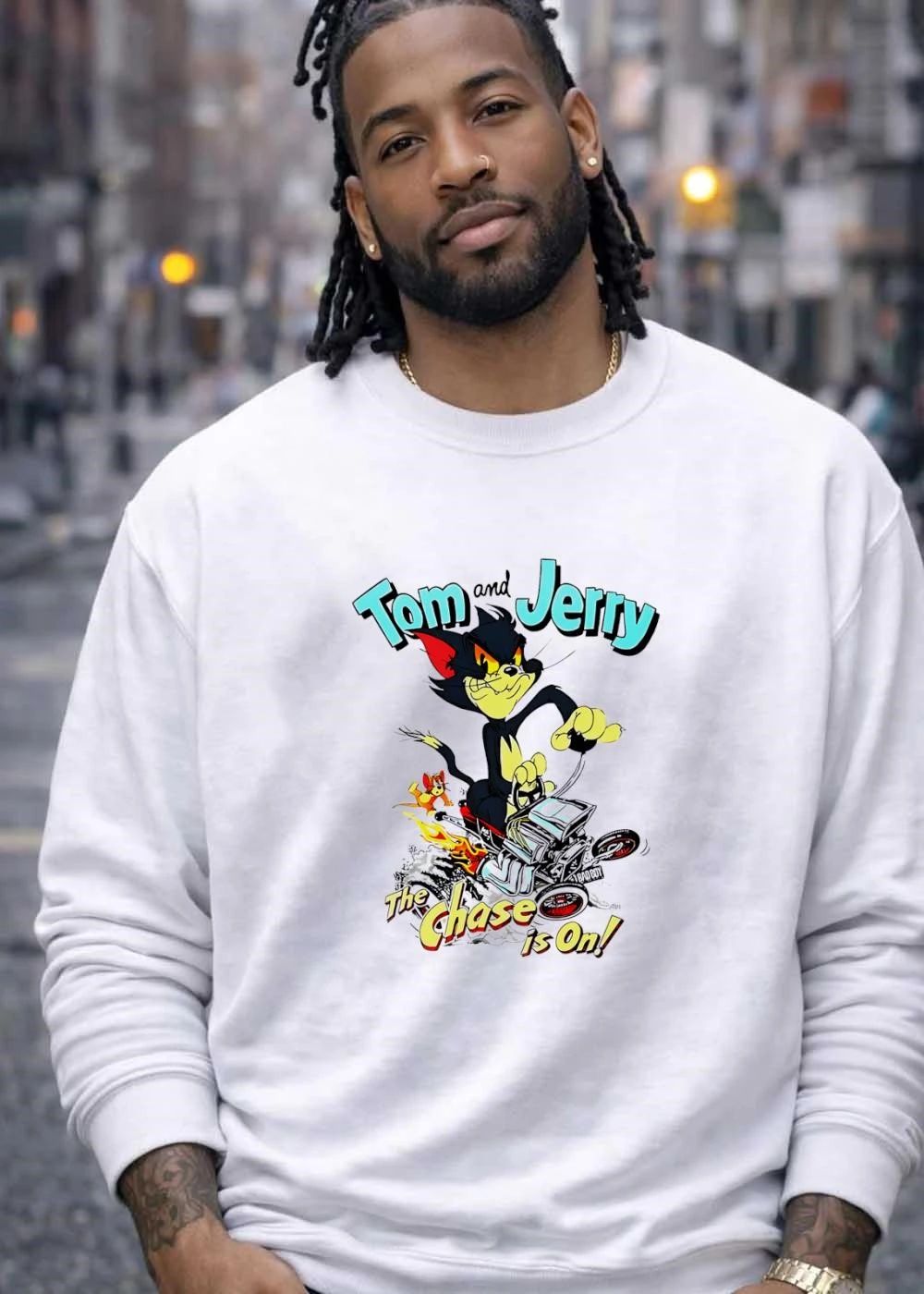 Tom And Jerry The Chase Is On Hot Rod T-Shirt