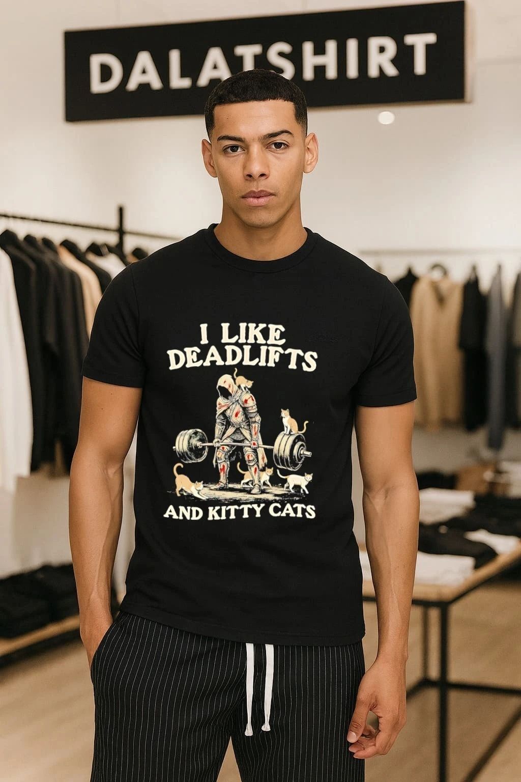 I Like Deadlifts And Kitty Cats Knight In Armor Lifting Barbell shirt