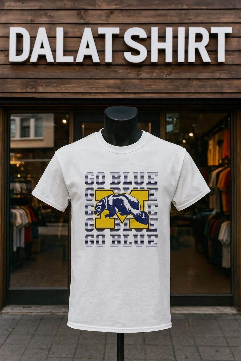 Michigan Wolverines Go Blue Repeat mascot shirt