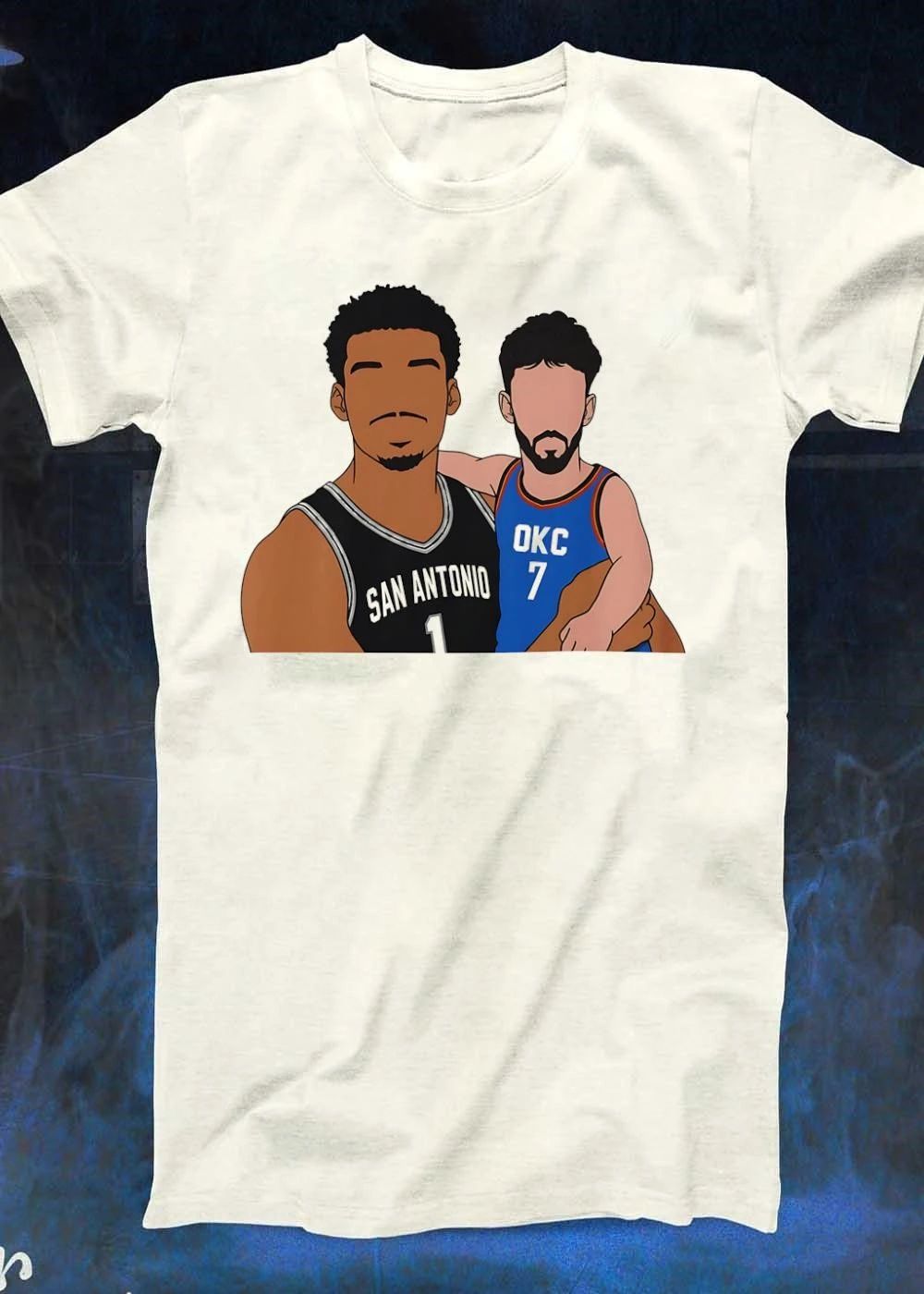 San Antonio 1 Victor Wembanyama OKC 7 Chet Holmgren Basketball shirt
