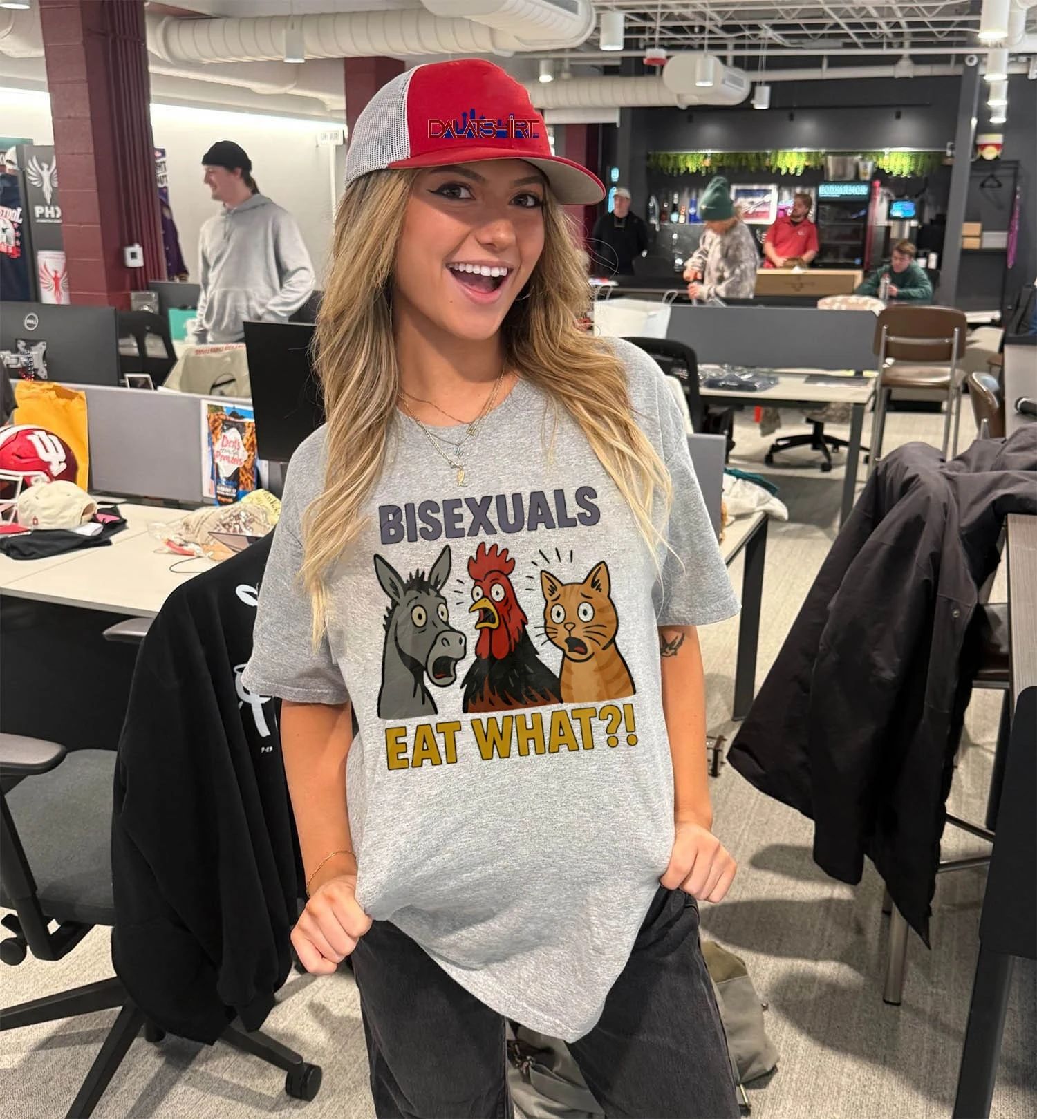 Bisexuals Eat What Donkey Rooster Cat Surprised Meme shirt