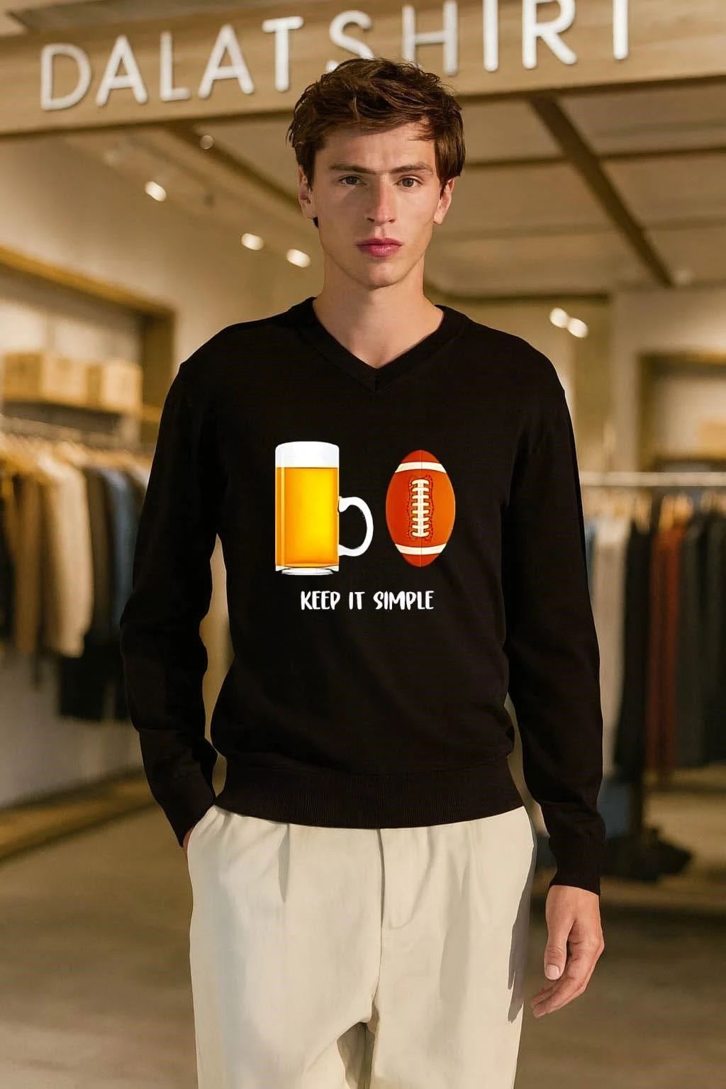 Beer Mug Football Keep It Simple shirt