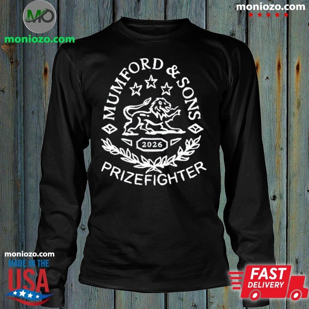 Original Mumford & Sons Black Prizefighter Stamp Print Tour T-Shirt