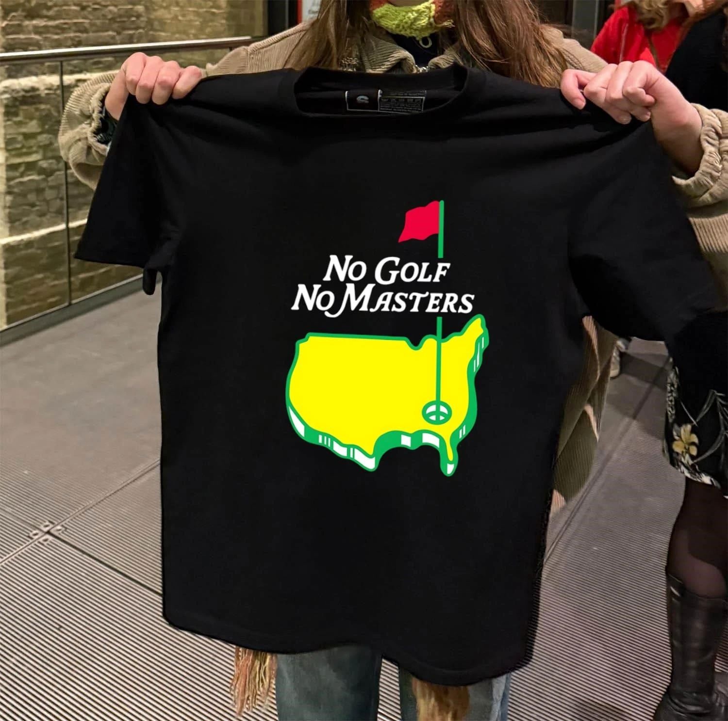No Golf No Masters Peace Sign Golf Hole Masters Parody US Map T-Shirt