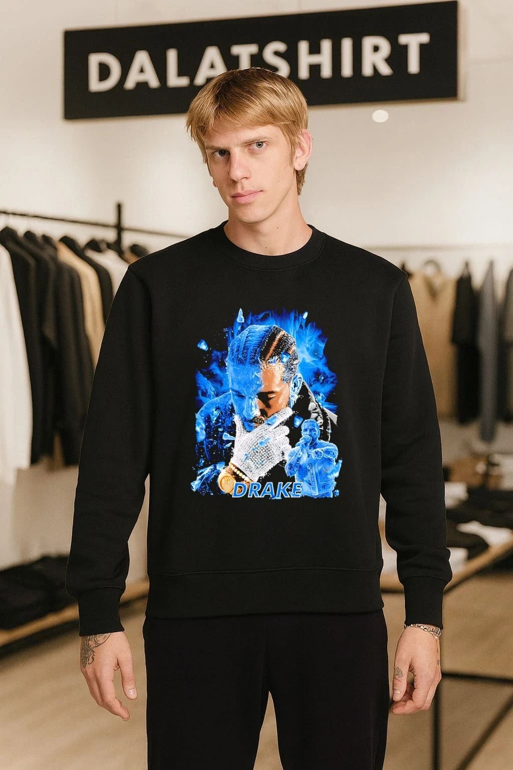 Ice Blue Drake Graphic Rap shirt