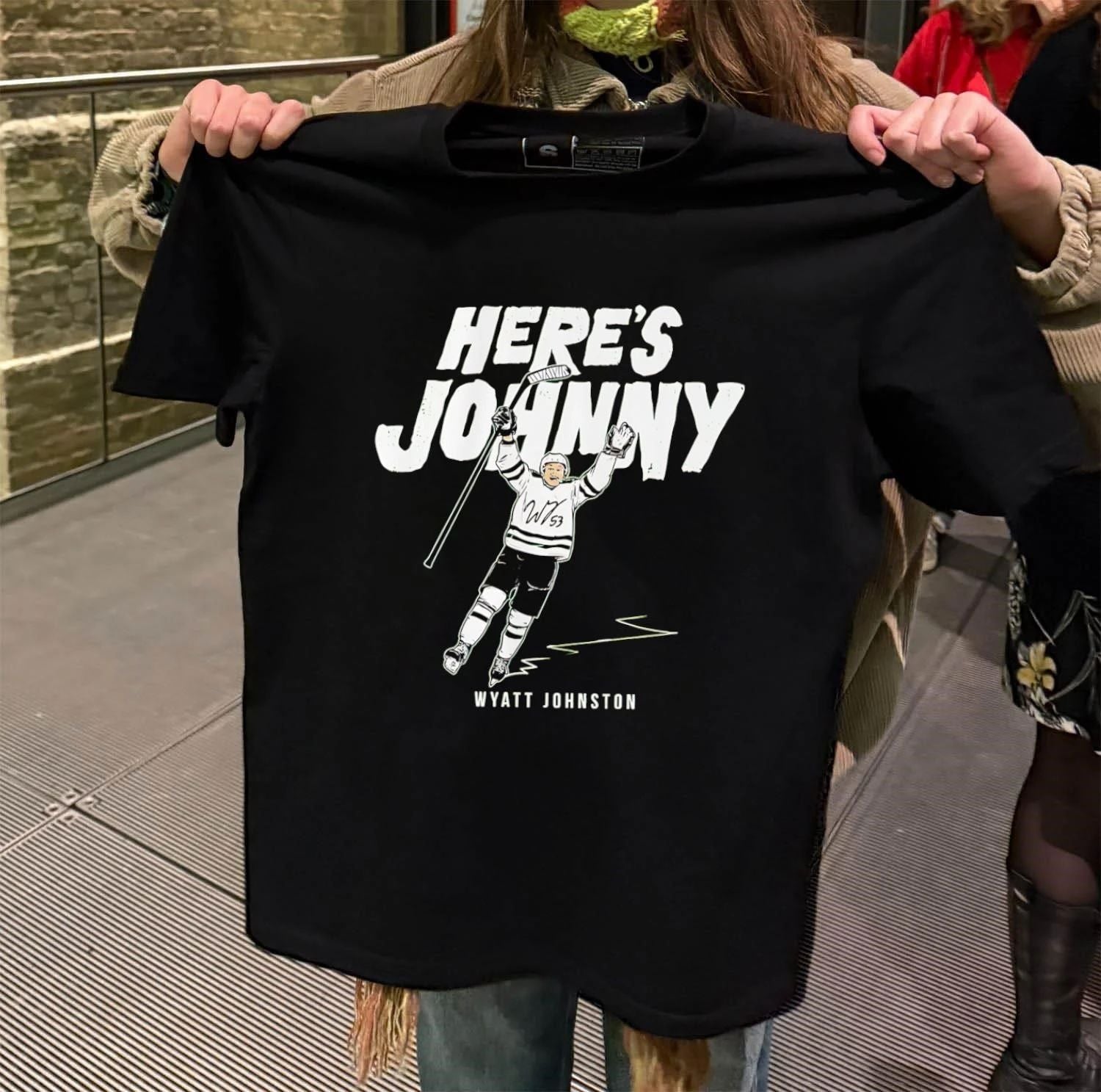 Here’s Johnny Wyatt Johnston Goal Celebration Hockey Player shirt