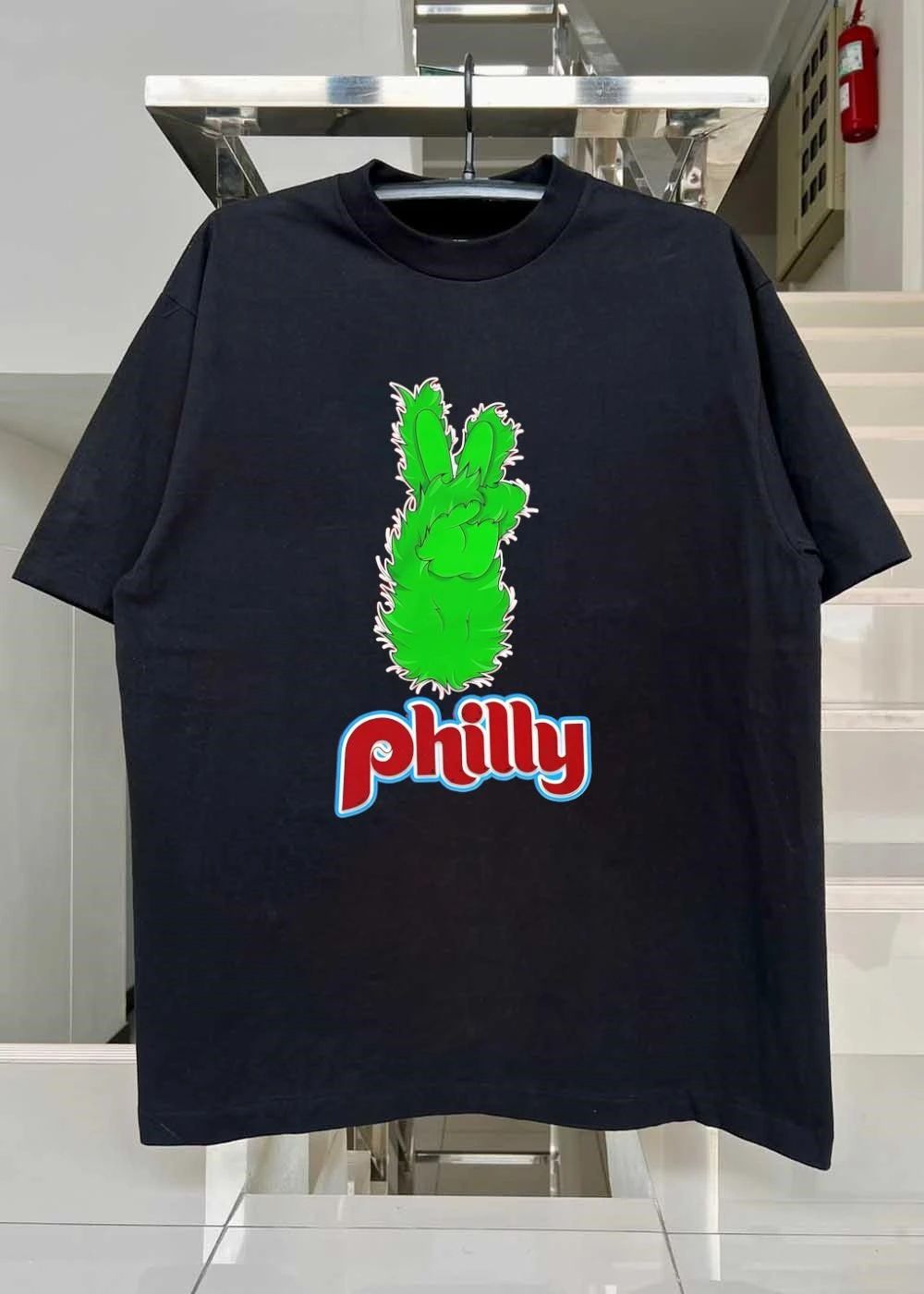 Grinch Hand Peace Sign Philly T-Shirt