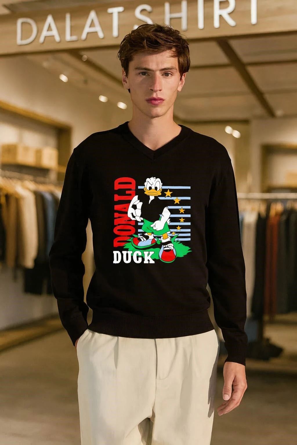Donald Duck Soccer cartoon funny shirt