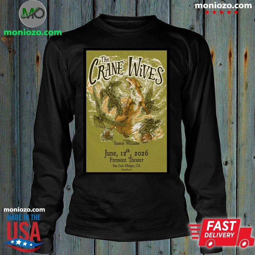 Original The Crane Wives Tour San Luis Obispo, CA June 12 2026 Poster T-Shirt