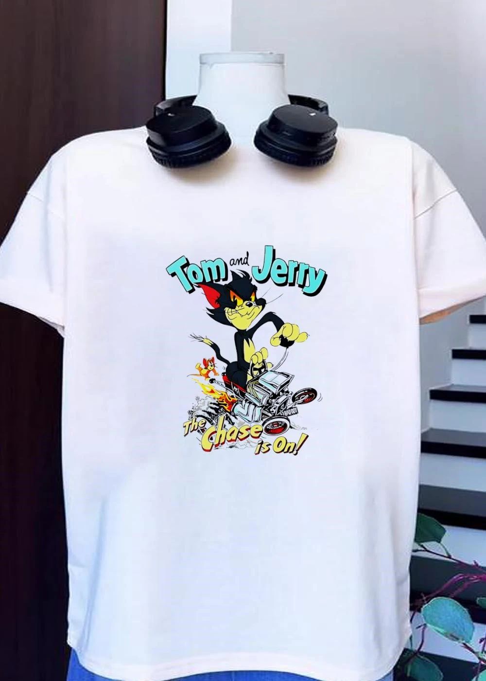 Tom And Jerry The Chase Is On Hot Rod T-Shirt