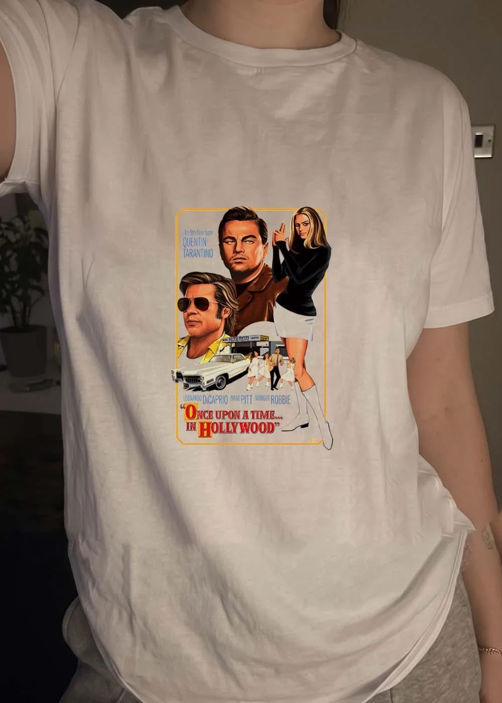 Leonardo DiCaprio Brad Pitt Margot Robbie Once Upon A Time In Hollywood Movie Poster T-Shirt