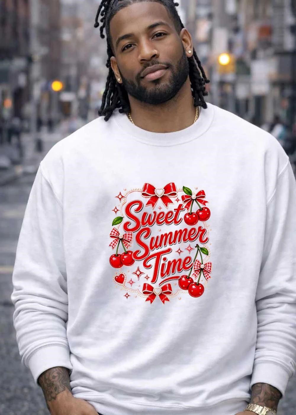Sweet Summer Time Pearl Ribbon Cherry shirt