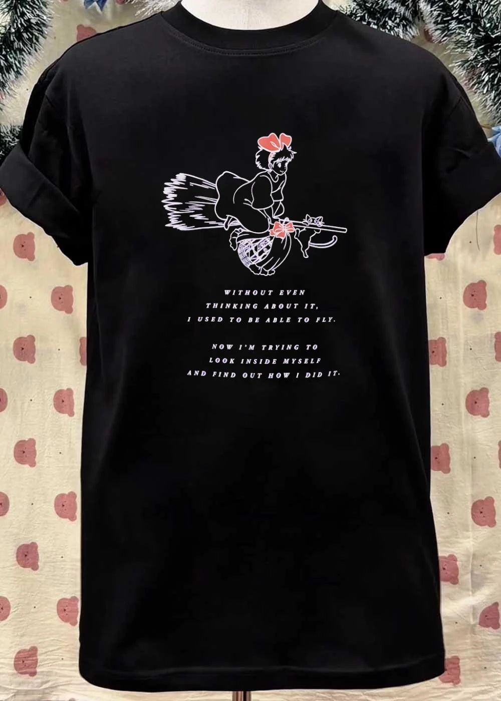 Kiki Delivery Service Flying Broom Magic Cat shirt