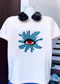 All-Seeing Eye Blue Radiant Burst Red Pupil Future Vision Global Foresight 2026 Shirt