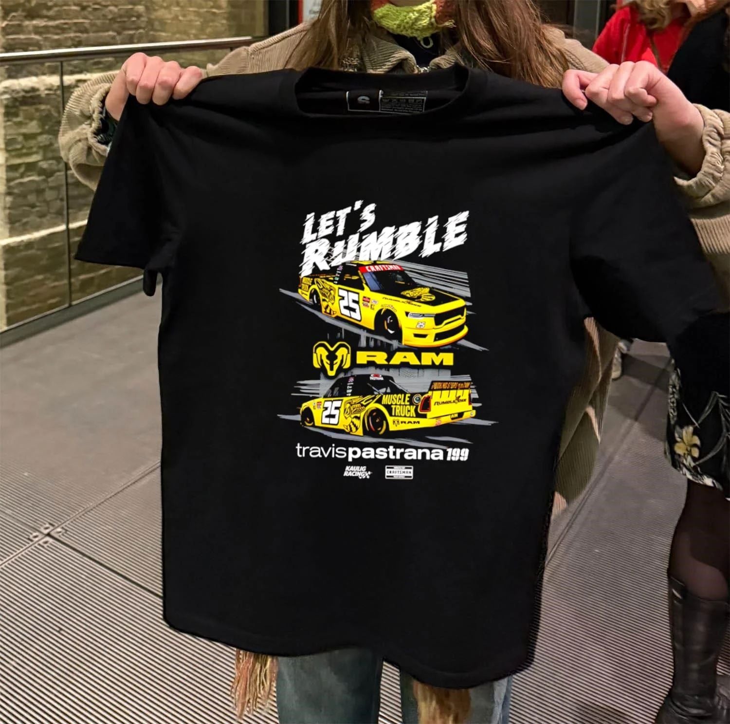 Let’s Rumble Travis Pastrana 25 RAM Muscle Truck Racing T-Shirt