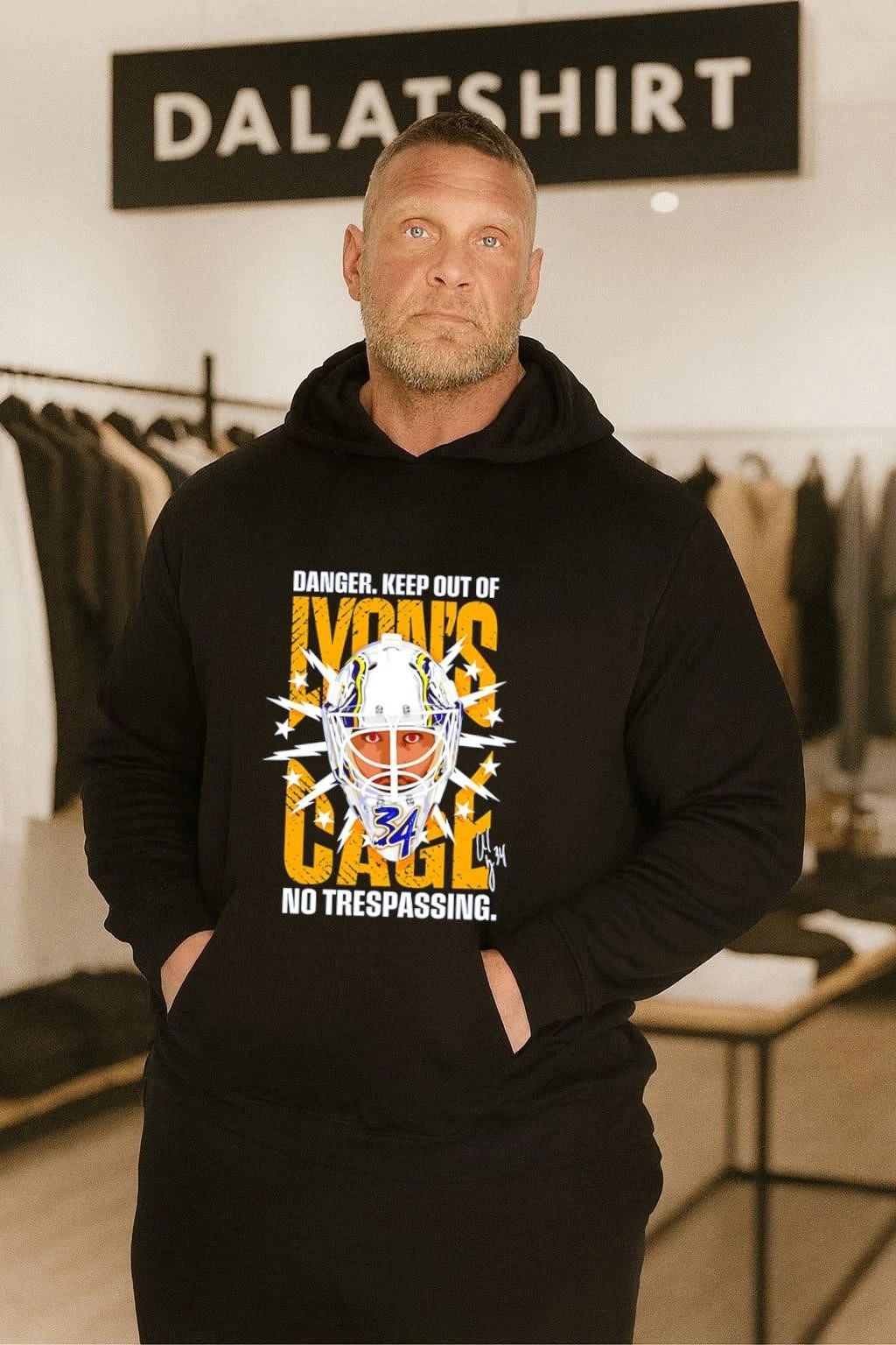 Danger Keep Out Of Lyon’s Cage No Trespassing Hockey shirt