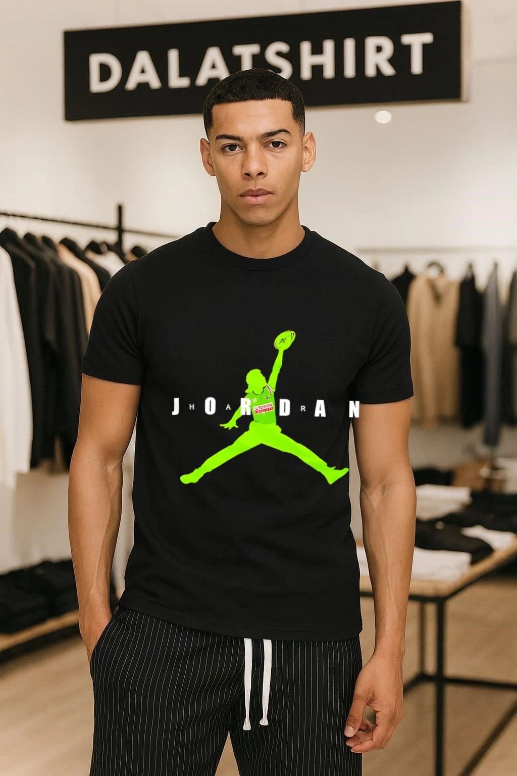 Jhoardan Jumpman Style Rugby Player Canberra Raiders T-Shirt