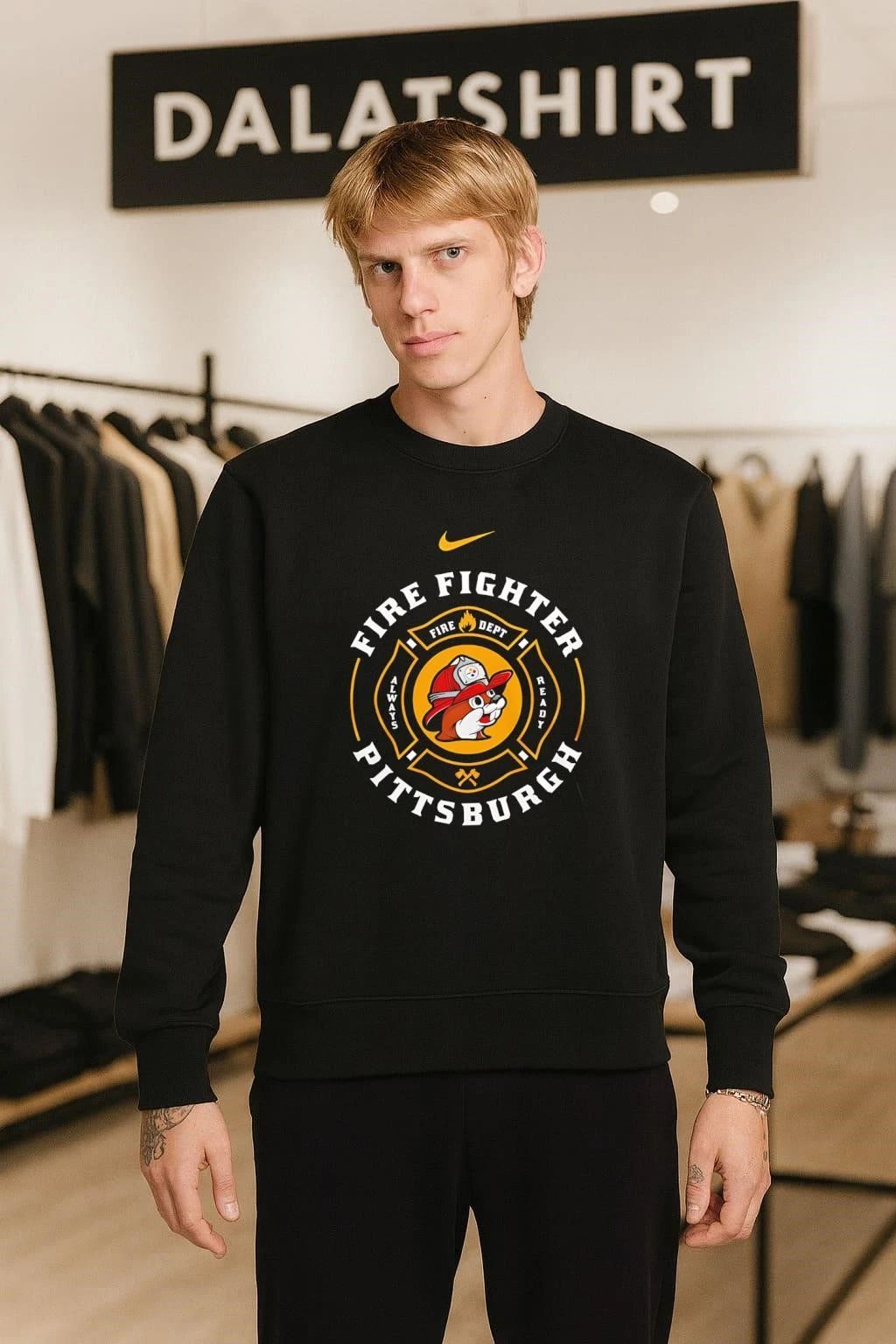 Pittsburgh Firefighter Buc-ee’s Steelers Maltese Cross T-Shirt