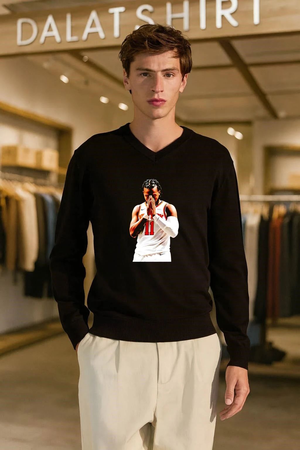 Jalen Brunson New York Number 11 Praying Basketball shirt