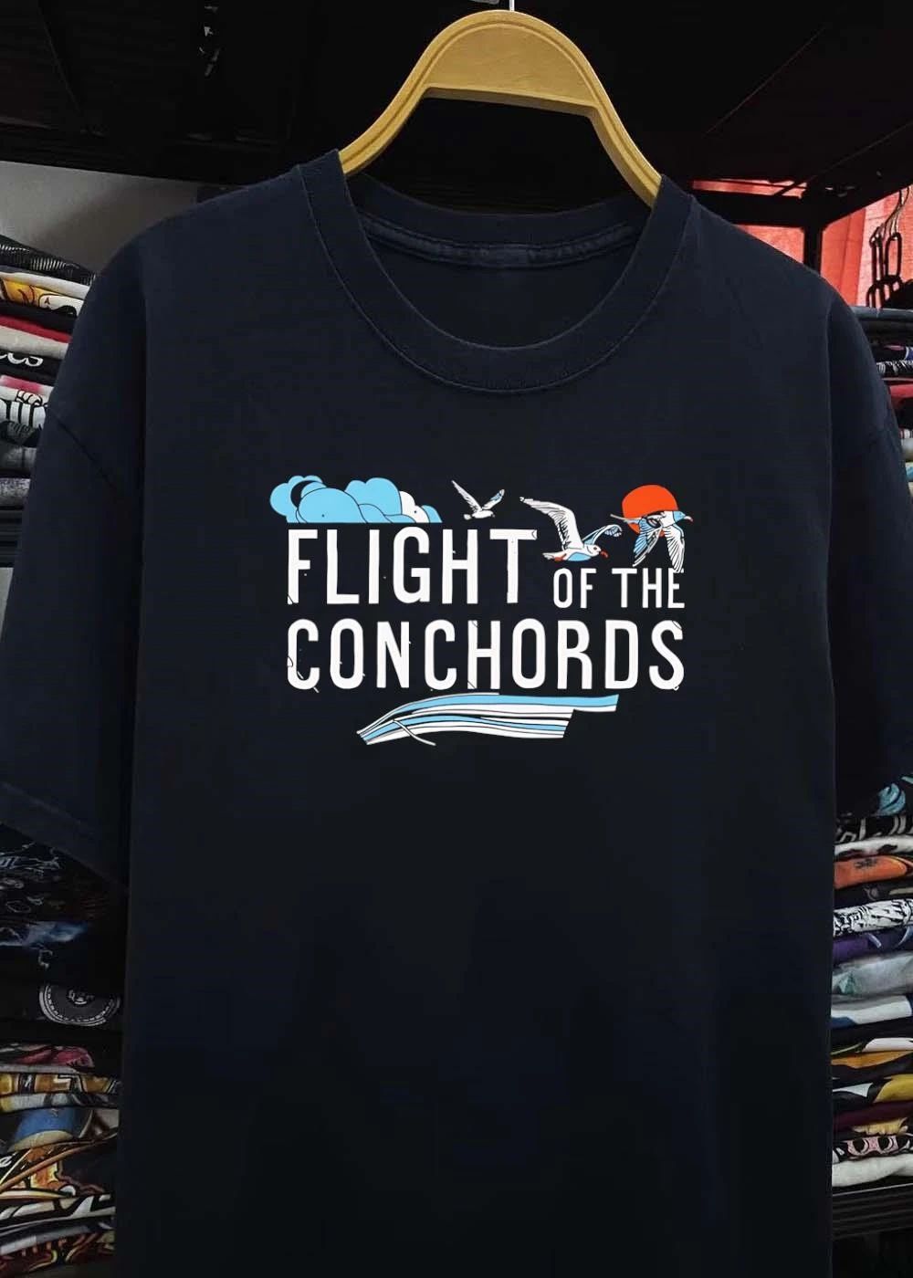 Flight Of The Conchords Flying Birds Clouds Musical Design T-Shirt
