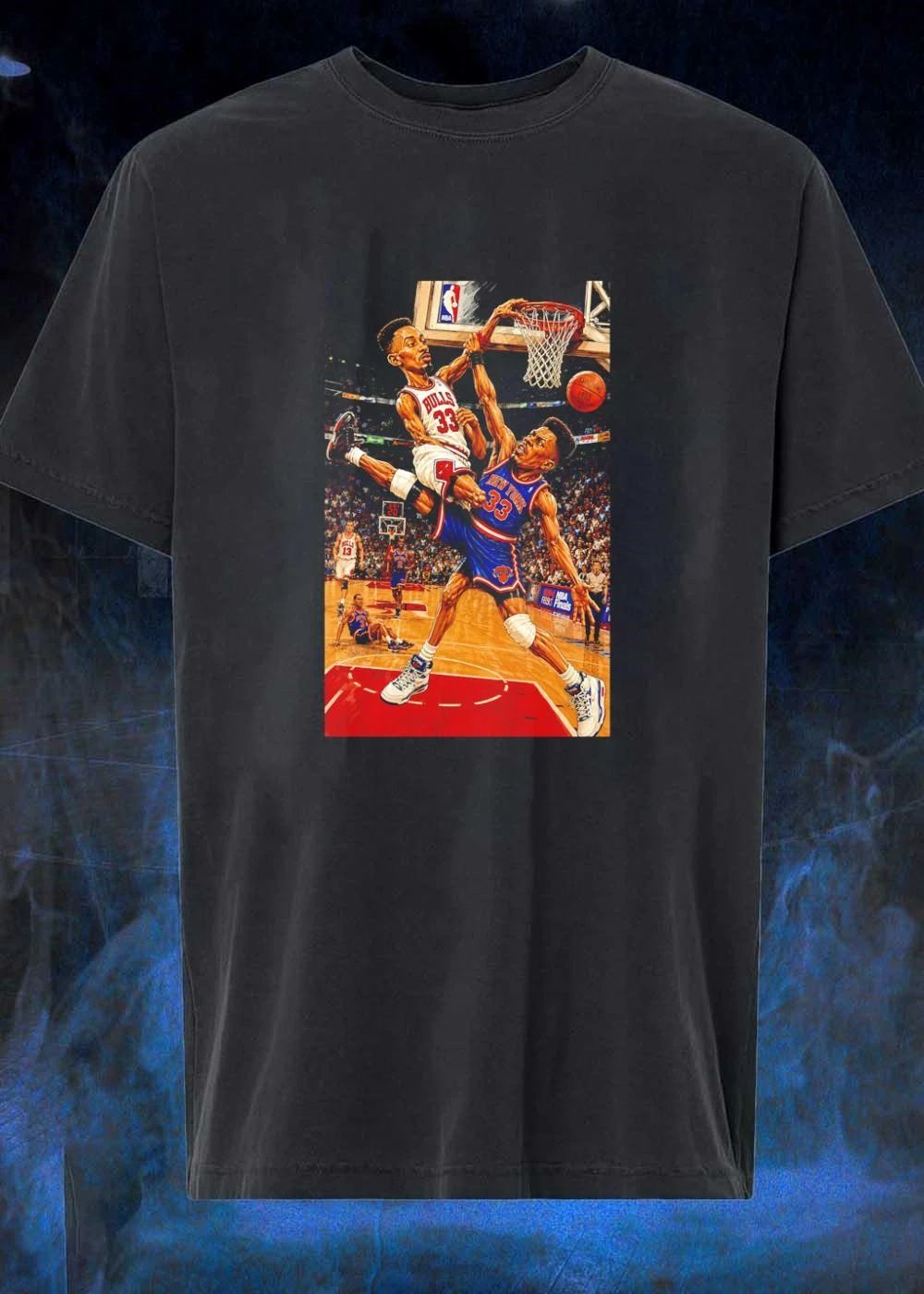 Scottie Pippen Stepping Over Patrick Ewing Bulls Knicks 33 1994 NBA Finals T-Shirt