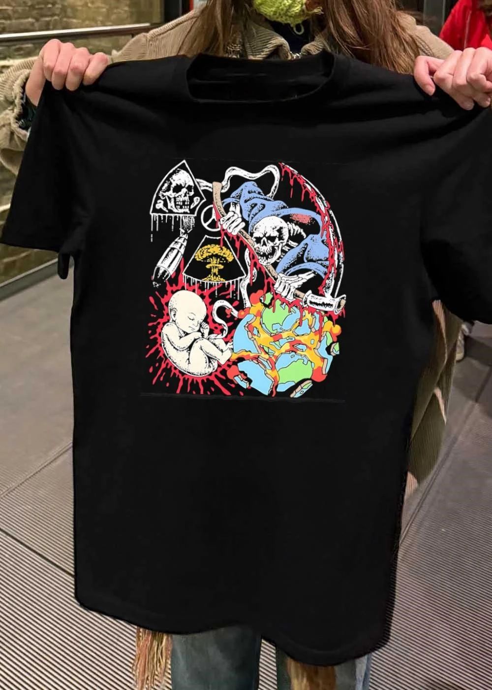 Grim Reaper Broken Earth Nuclear Anarchy Fetus T-Shirt