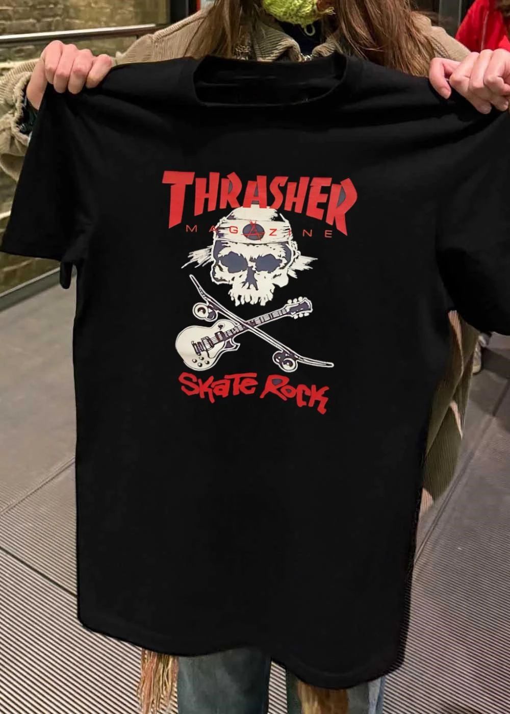 Thrasher Magazine Skate Rock Skull Guitar shirt