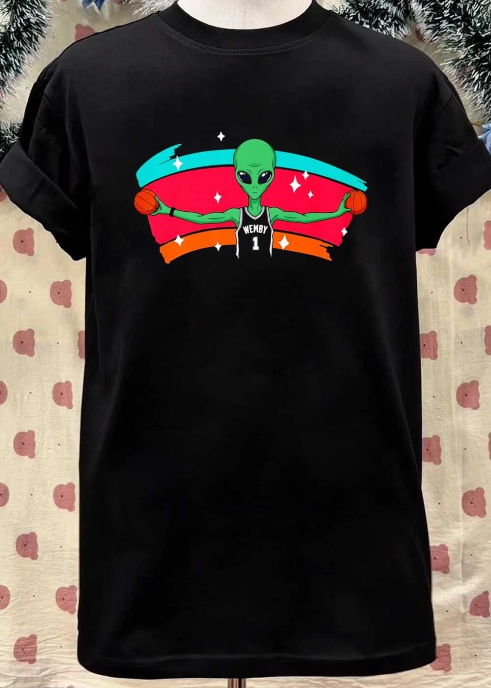 Wemby 1 Alien Basketball Jersey Cartoon shirt