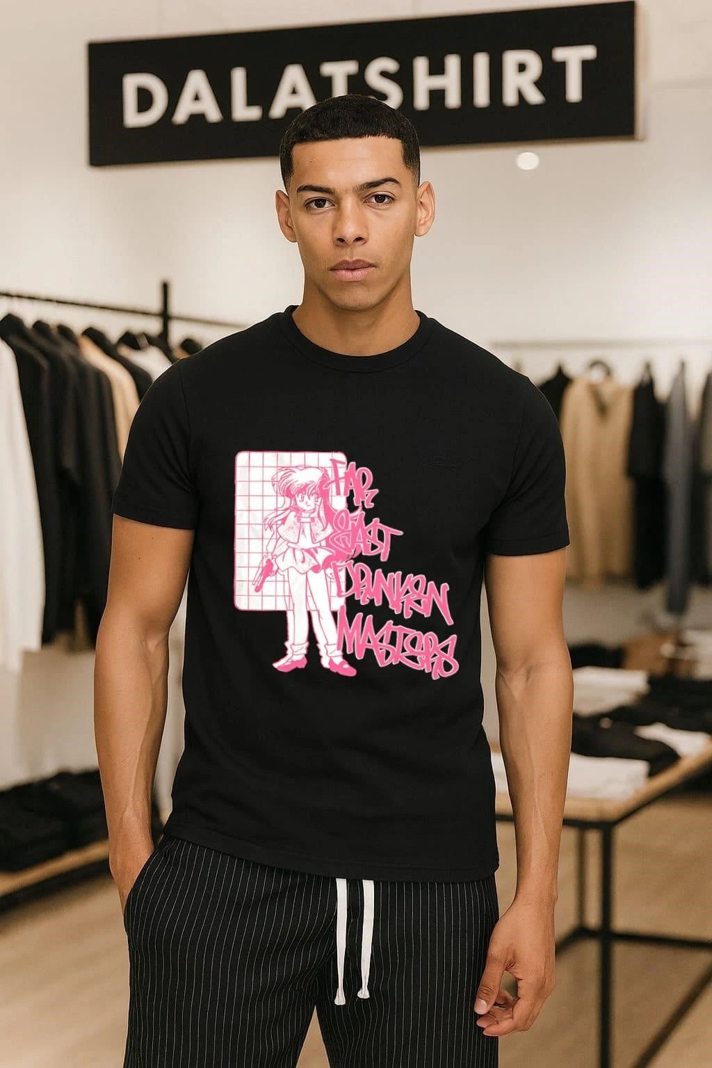Far East Drunken Masters Anime Girl Pink Graffiti shirt