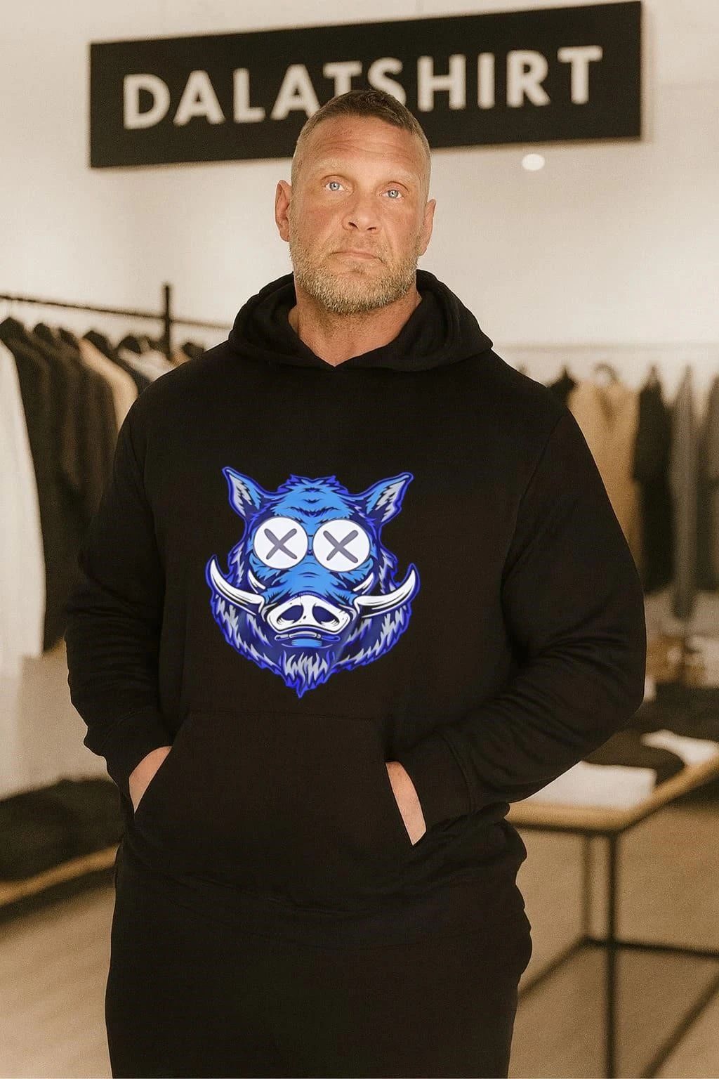 Blue Boar Wild Hog KAWS Style X-Eyes shirt