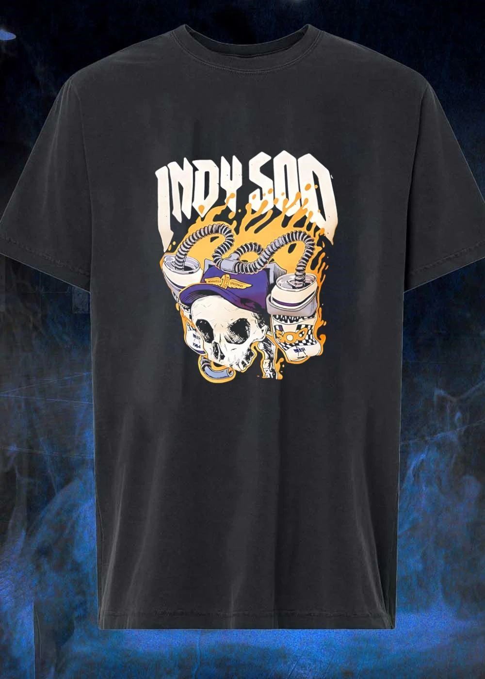 Indy 500 Skull Wearing Cap Drinking Beer shirt