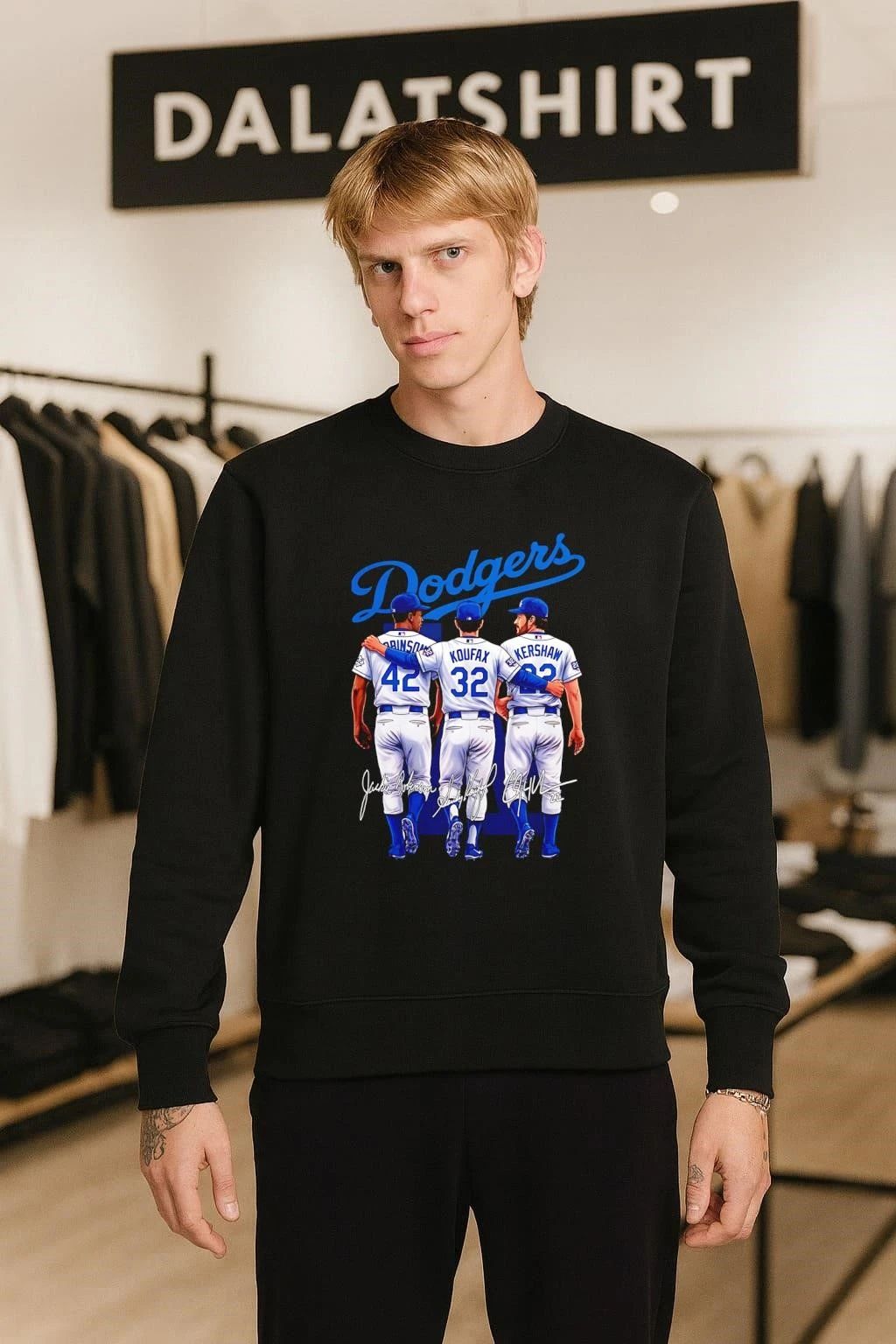 Los Angeles Dodgers Jackie Robinson Sandy Koufax and Clayton Kershaw signatures shirt