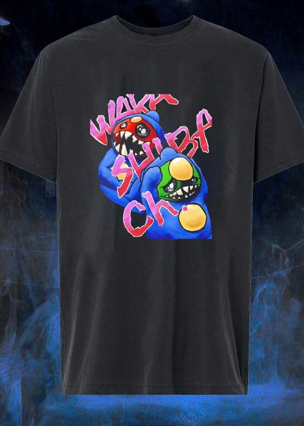 Wakk Slurp Ch Graffiti Red And Green Creepy Cute Monsters T-Shirt