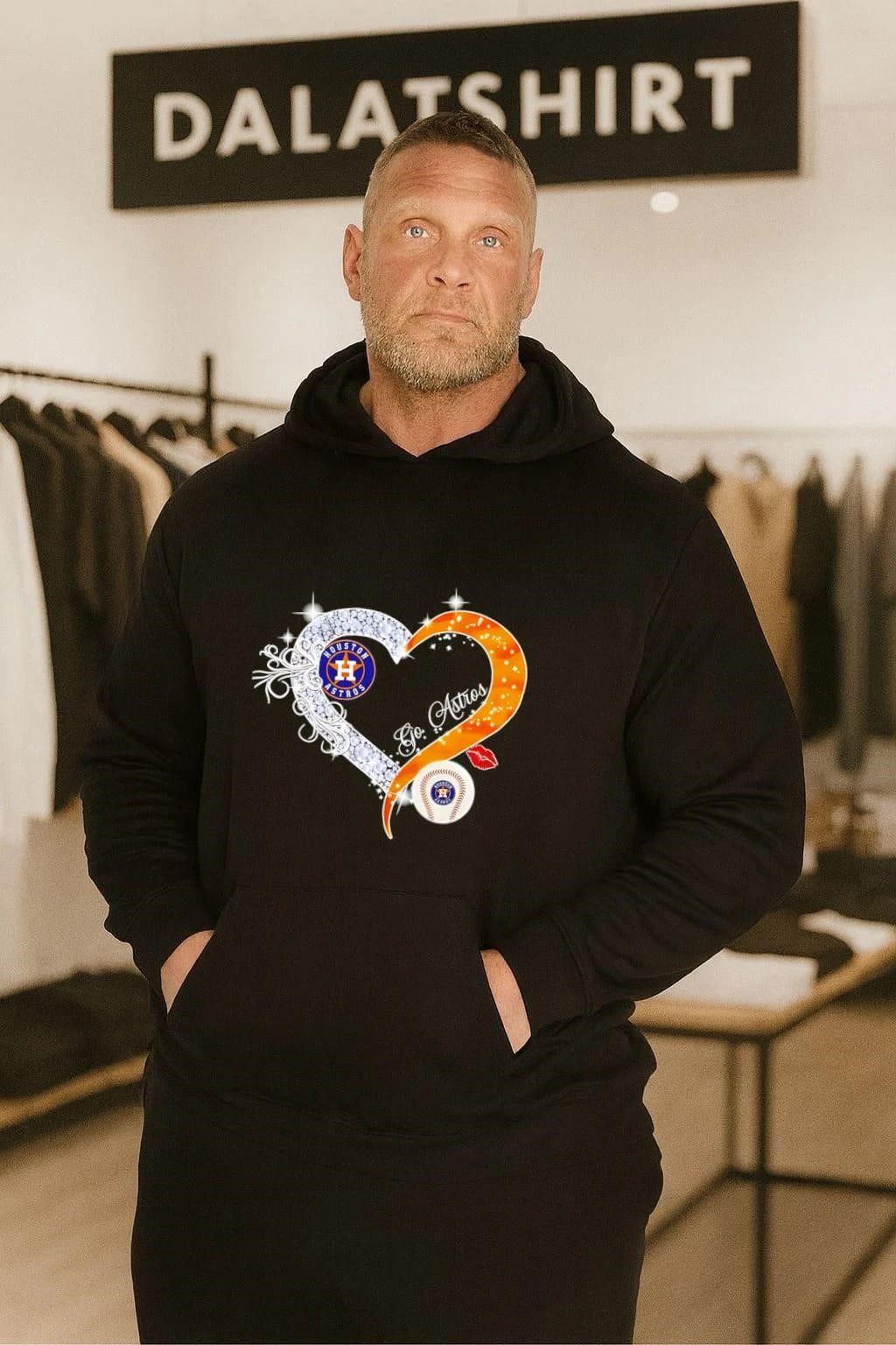 Houston Astros heart diamonds and baseball shirt