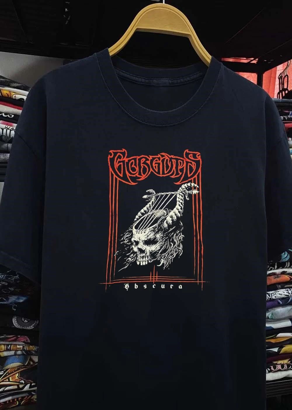 Gorguts Obscura Album Skull Lyre T-Shirt